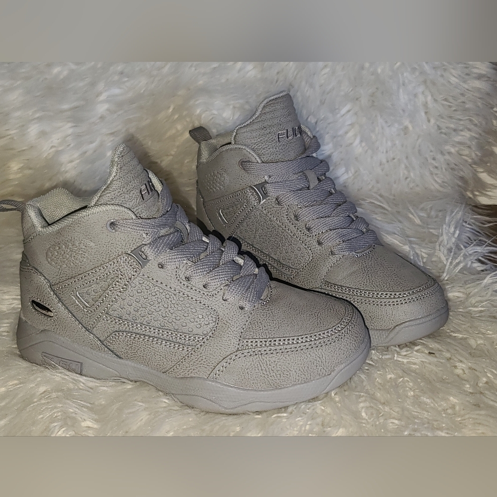 FUBU Gray High-Top Sneakers with Padded Collar